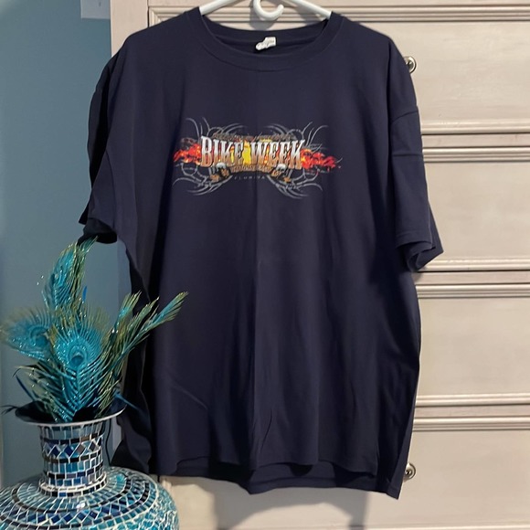 Men’s Daytona Beach, anvil canvas cycle and flames canvas T-shirt, two XL - Picture 4 of 6